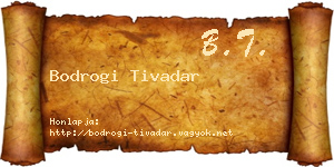 Bodrogi Tivadar névjegykártya